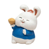 Maxbell Bunny Sculpture Ornament Car Dashboard Desk Mini Rabbit Statues Figurines Blue