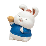 Maxbell Bunny Sculpture Ornament Car Dashboard Desk Mini Rabbit Statues Figurines Blue