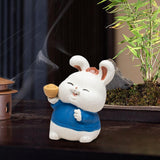 Maxbell Bunny Sculpture Ornament Car Dashboard Desk Mini Rabbit Statues Figurines Blue