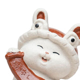 Maxbell Bunny Sculpture Ornament Car Dashboard Desk Mini Rabbit Statues Figurines Red