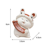Maxbell Bunny Sculpture Ornament Car Dashboard Desk Mini Rabbit Statues Figurines Red