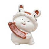 Maxbell Bunny Sculpture Ornament Car Dashboard Desk Mini Rabbit Statues Figurines Red