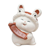Maxbell Bunny Sculpture Ornament Car Dashboard Desk Mini Rabbit Statues Figurines Red