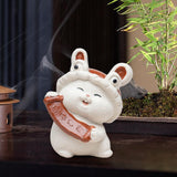 Maxbell Bunny Sculpture Ornament Car Dashboard Desk Mini Rabbit Statues Figurines Red