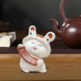 Maxbell Bunny Sculpture Ornament Car Dashboard Desk Mini Rabbit Statues Figurines Red