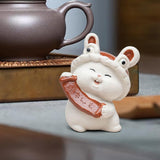 Maxbell Bunny Sculpture Ornament Car Dashboard Desk Mini Rabbit Statues Figurines Red