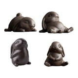 Maxbell Bunny Statue Animal Sculpture Decor Rabbit Figurine for Home Living Room Standing7cmx5cmx10cm