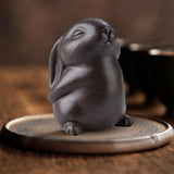 Maxbell Bunny Statue Animal Sculpture Decor Rabbit Figurine for Home Living Room Standing7cmx5cmx10cm