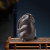 Maxbell Bunny Statue Animal Sculpture Decor Rabbit Figurine for Home Living Room Standing7cmx5cmx10cm