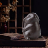 Maxbell Bunny Statue Animal Sculpture Decor Rabbit Figurine for Home Living Room Standing7cmx5cmx10cm