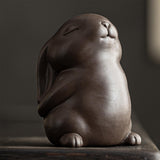 Maxbell Bunny Statue Animal Sculpture Decor Rabbit Figurine for Home Living Room Standing7cmx5cmx10cm