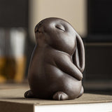 Maxbell Bunny Statue Animal Sculpture Decor Rabbit Figurine for Home Living Room Standing7cmx5cmx10cm