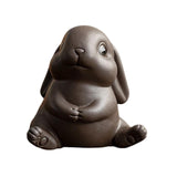 Maxbell Bunny Statue Animal Sculpture Decor Rabbit Figurine for Home Living Room Sit 9cmx8.3cmx9.7cm