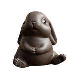 Maxbell Bunny Statue Animal Sculpture Decor Rabbit Figurine for Home Living Room Sit 9cmx8.3cmx9.7cm
