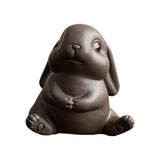Maxbell Bunny Statue Animal Sculpture Decor Rabbit Figurine for Home Living Room Sit 9cmx8.3cmx9.7cm
