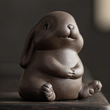 Maxbell Bunny Statue Animal Sculpture Decor Rabbit Figurine for Home Living Room Sit 9cmx8.3cmx9.7cm
