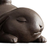 Maxbell Bunny Statue Animal Sculpture Decor Rabbit Figurine for Home Living Room Lying 10cmx10cmx7cm