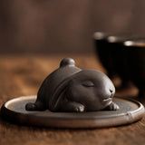 Maxbell Bunny Statue Animal Sculpture Decor Rabbit Figurine for Home Living Room Lying 10cmx10cmx7cm