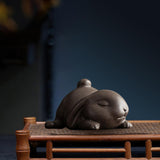 Maxbell Bunny Statue Animal Sculpture Decor Rabbit Figurine for Home Living Room Lying 10cmx10cmx7cm