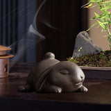 Maxbell Bunny Statue Animal Sculpture Decor Rabbit Figurine for Home Living Room Lying 10cmx10cmx7cm