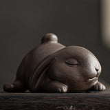 Maxbell Bunny Statue Animal Sculpture Decor Rabbit Figurine for Home Living Room Lying 10cmx10cmx7cm