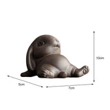 Maxbell Bunny Statue Animal Sculpture Decor Rabbit Figurine for Home Living Room Lie Down7cmx5cmx10cm