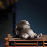 Maxbell Bunny Statue Animal Sculpture Decor Rabbit Figurine for Home Living Room Lie Down7cmx5cmx10cm