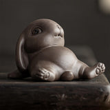 Maxbell Bunny Statue Animal Sculpture Decor Rabbit Figurine for Home Living Room Lie Down7cmx5cmx10cm