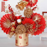 Maxbell 2x Chinese New Year Flower Vase Flowerpot Entryway Holiday Home Storage Box Aureate