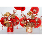 Maxbell 2x Chinese New Year Flower Vase Flowerpot Entryway Holiday Home Storage Box Aureate