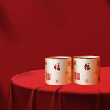 Maxbell 2x Chinese New Year Flower Vase Flowerpot Entryway Holiday Home Storage Box Aureate