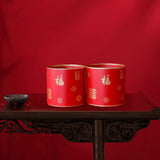 Maxbell 2x Chinese New Year Flower Vase Flowerpot Entryway Holiday Home Storage Box Red