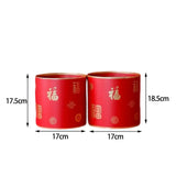 Maxbell 2x Chinese New Year Flower Vase Flowerpot Entryway Holiday Home Storage Box Red