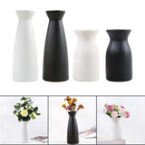 Maxbell Minimalism Dried Flower Vase Ornament Flowers Pot for Table Bedroom Wedding 22cmx8.5cm White