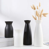 Maxbell Minimalism Dried Flower Vase Ornament Flowers Pot for Table Bedroom Wedding 22cmx8.5cm White