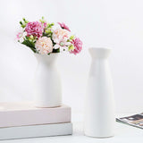 Maxbell Minimalism Dried Flower Vase Ornament Flowers Pot for Table Bedroom Wedding 22cmx8.5cm White