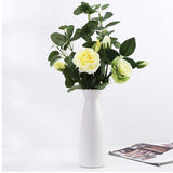 Maxbell Minimalism Dried Flower Vase Ornament Flowers Pot for Table Bedroom Wedding 22cmx8.5cm White