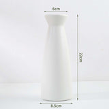 Maxbell Minimalism Dried Flower Vase Ornament Flowers Pot for Table Bedroom Wedding 22cmx8.5cm White