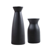 Maxbell Minimalism Dried Flower Vase Ornament Flowers Pot for Table Bedroom Wedding 22cmx8.5cm Black