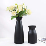 Maxbell Minimalism Dried Flower Vase Ornament Flowers Pot for Table Bedroom Wedding 22cmx8.5cm Black
