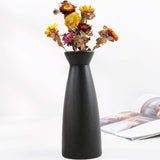 Maxbell Minimalism Dried Flower Vase Ornament Flowers Pot for Table Bedroom Wedding 22cmx8.5cm Black