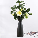 Maxbell Minimalism Dried Flower Vase Ornament Flowers Pot for Table Bedroom Wedding 22cmx8.5cm Black