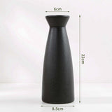 Maxbell Minimalism Dried Flower Vase Ornament Flowers Pot for Table Bedroom Wedding 22cmx8.5cm Black