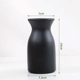 Maxbell Minimalism Dried Flower Vase Ornament Flowers Pot for Table Bedroom Wedding 14cmx7.5cm Black