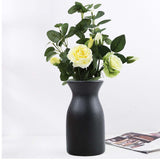 Maxbell Minimalism Dried Flower Vase Ornament Flowers Pot for Table Bedroom Wedding 14cmx7.5cm Black