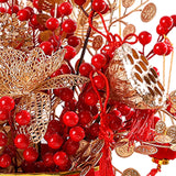 Maxbell Simulation Red Berries Flowerpot Feng Shui Decoration Lightweight Decorative Style B