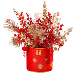 Maxbell Simulation Red Berries Flowerpot Feng Shui Decoration Lightweight Decorative Style B