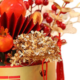 Maxbell Simulation Red Berries Flowerpot Feng Shui Decoration Lightweight Decorative Style D