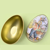 Maxbell 6Pcs Metal Easter Egg Candy Tin Bunny Rabbit Eggshell for Home Decoration
