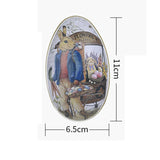 Maxbell 6Pcs Metal Easter Egg Candy Tin Bunny Rabbit Eggshell for Home Decoration